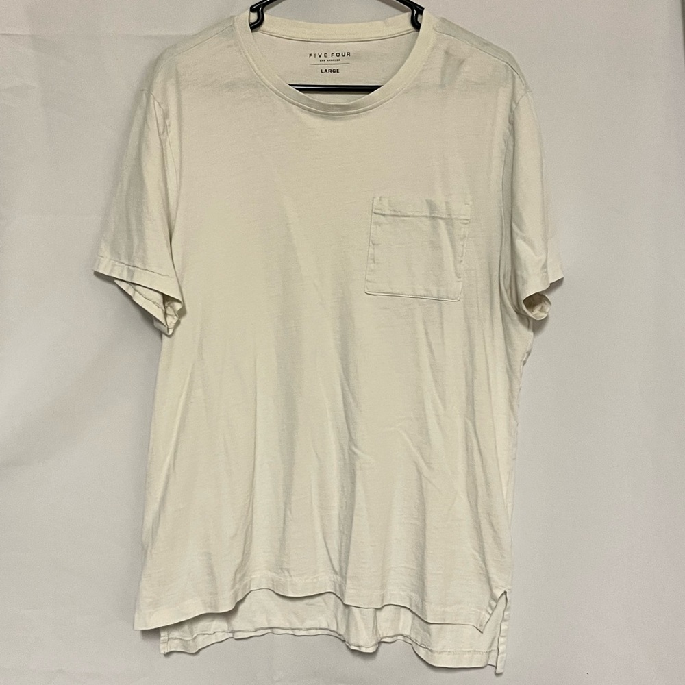 Five Four T-Shirt White Pocket Tee Size L